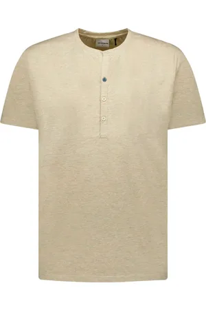 No Excess T-shirt granddad sluiting korte mouw cement