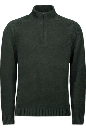 No Excess Pullover half zipper chenille dark green