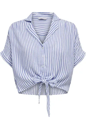 ONLY Onlpaula life s/s tie shirt wvn noo 15281497 blue stripes