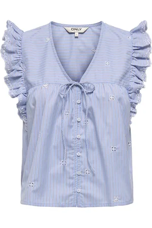 ONLY Onltessa life capslevee v-neck top 15348871 serenity stripes