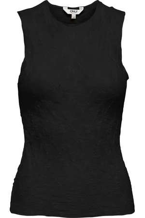 ONLY Onljoanne s/l o-neck top ox wvn black