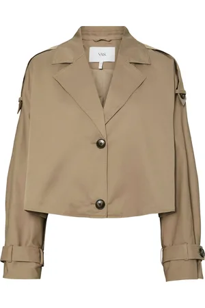 Y.A.S Yasemira ls short trenchcoat ex silver mink