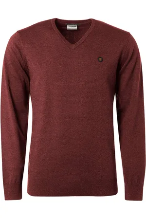 No Excess Pullover v-neck 2 coloured melange rusty
