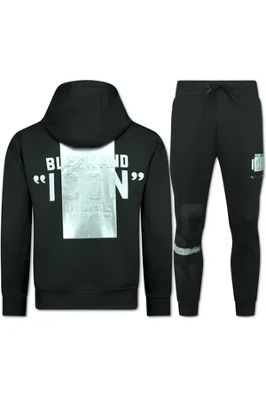 Top-Star Icon hoodie zilveren print joggingpak volwassenen