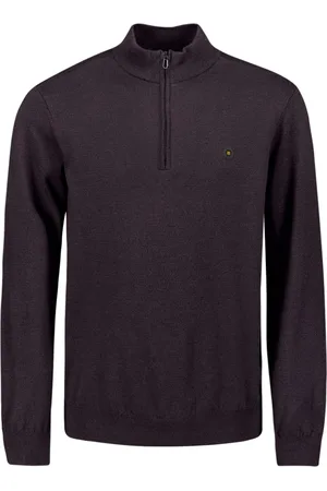 No Excess Pullover half zip 2 coloured melang aubergine