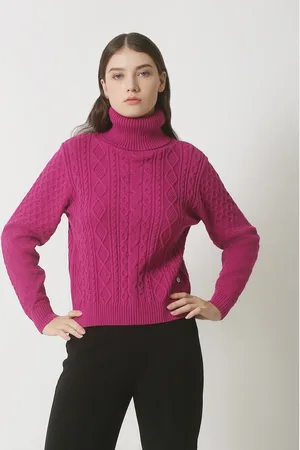 Smashed Lemon 23845 paarse turtle neck top |