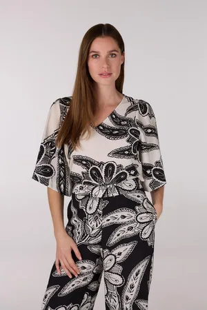 Jansen Amsterdam Fianna blouse wtt2 120 short sleeve off white/ black