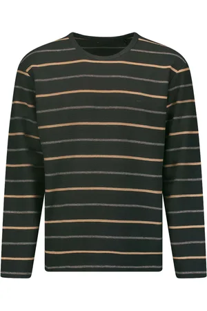 No Excess T-shirt lange mouw ronde hals streep dark steel