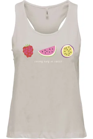 ONLY Onlhenny life reg s/l tank top box jrs pumice ston