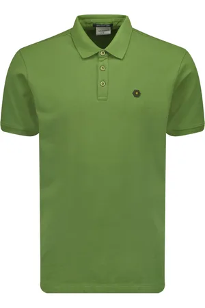 No Excess Polo korte mouw pique garment dyed green