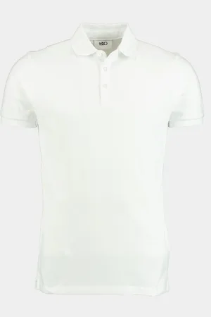 Bos Bright Blue Polo korte mouw oscar polo fine pique plain 22108os03bo/100 white