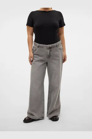 VERO MODA Vmcannet Mid Waist Wide Leg Fit Jeans