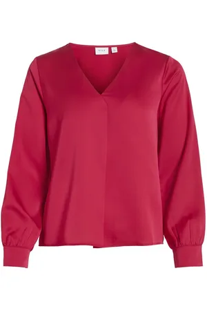 VILA Lange Mouwen Blouse Met V-hals