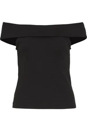 VILA Geribbeld Off-shoulder Top