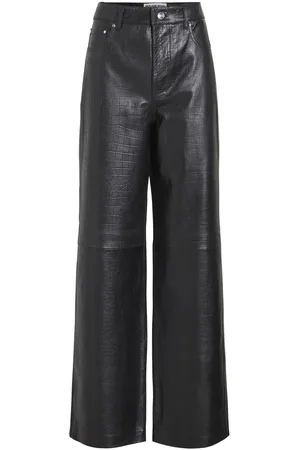 VILA High-waist Leren Broek