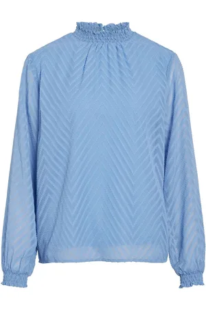 VILA Hoge Kraag Shirt Met Lange Mouwen
