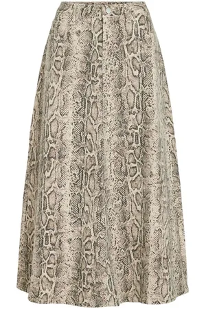 VILA Slangenprint Middellange Rok