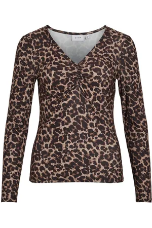 VILA Vileoa Panterprint Top Met Lange Mouwen