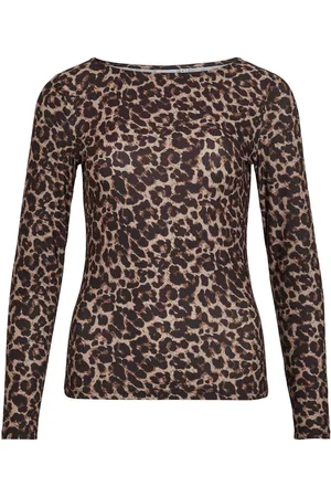 VILA Vileoa Panterprint Top Met Lange Mouwen