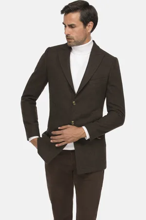Wam Denim Ferras Peak Lapel Brown Mantel Jassen-2XL