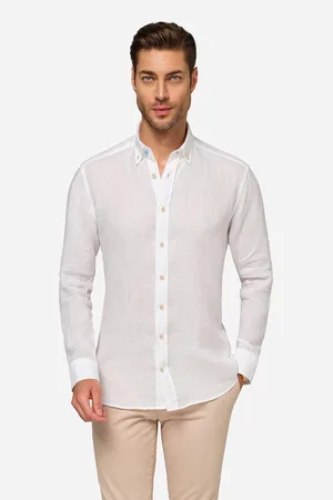 Wam Denim Redention Linen White Overhemd Lange Mouw-2XL