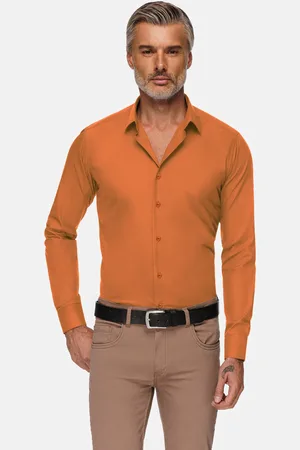 Wam Denim Leira Solid Orange Overhemd Lange Mouw-2XL