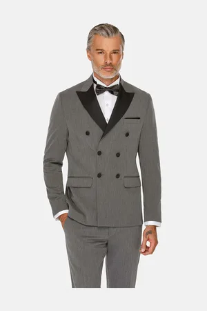 Wam Denim Slim Fit Double Breasted Grey Colbert-46