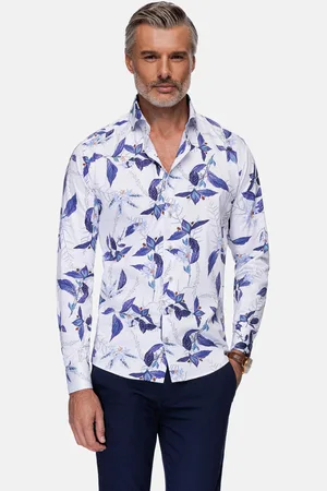 Wam Denim Santorini White Floral Print Overhemd Lange Mouw-2XL