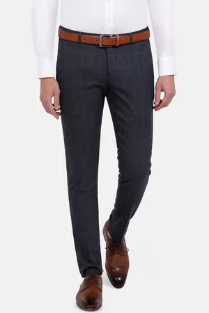 Wam Denim Amalfi Glen Check Slim Fit Navy Suit Pantalon-58
