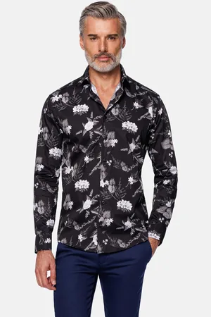Wam Denim Astoria Floral Black Overhemd Lange Mouw-3XL