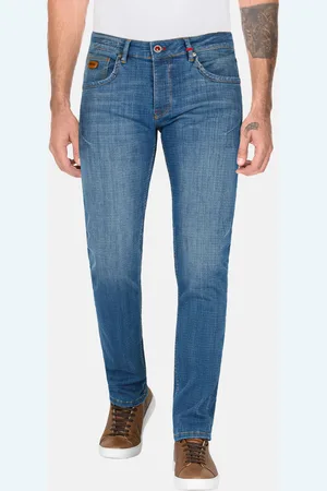 Wam Denim Carinal Mini Check Slim Fit Navy Jeans-30-30