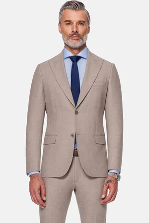 Wam Denim Araya Peak Lapel single breast Beige Suit Blazer-44