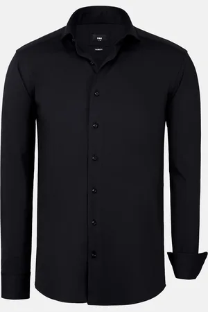 Wam Denim Everest Spread Collar Black Overhemd Lange Mouw-2XL