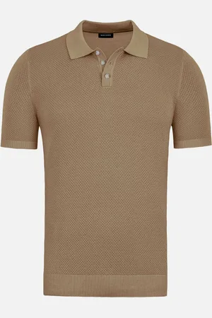 Wam Denim Henry Pique Knit Brown Polo-2XL