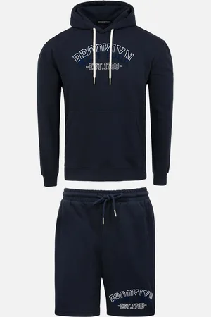 Wam Denim Arlo Stretched Navy Hoodie Shorts Set-2XL