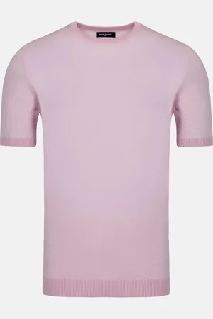 Wam Denim Lucas Pique Knit Pink T-Shirt-2XL