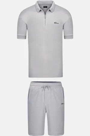 Wam Denim Alonzo Light Grey Hoodie Shorts Set -2XL