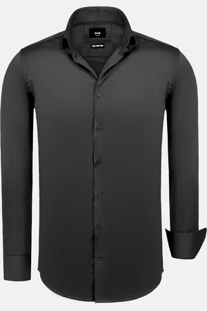 Wam Denim William Black Slim Fit Men’s Cotton Overhemd-3XL