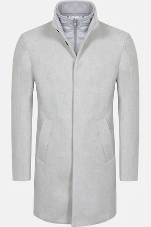 Wam Denim Kartier high Neck Light Grey Trench Coat-2XL
