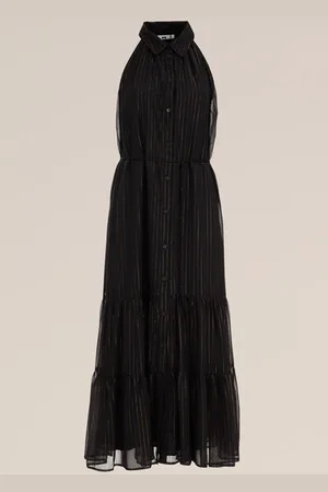 WE Fashion Dames maxi-jurk met glittergaren - Regular fit -
