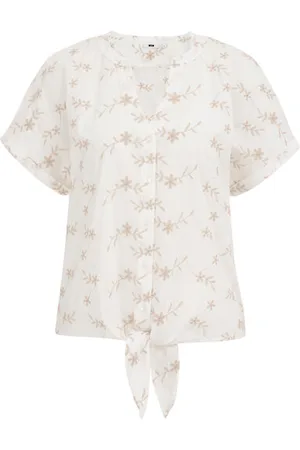 WE Fashion Dames blouse met embroidery - Regular fit - - Katoen