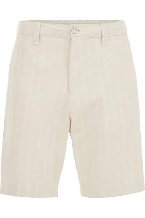 WE Fashion Heren relaxed fit chinoshort van linnenmix - Relaxed Fit - - Linnen