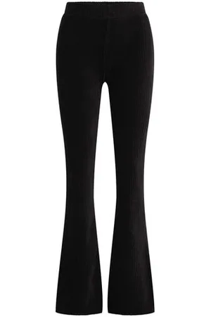 WE Fashion Dames flared legging van ribstof - - Katoen
