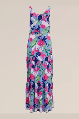 WE Fashion Dames maxi-jurk met dessin - Regular fit - - Viscose