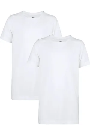 WE Fashion Jongens basic T-shirt met ronde hals, 2-pack - Regular fit - - Katoen