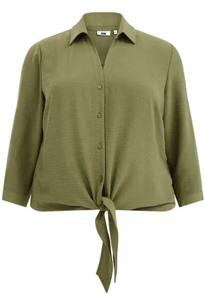 WE Fashion Dames Geweven blouse - Curve - Regular fit - - Plus Size