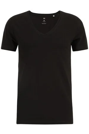 WE Fashion Heren T-shirt met diepe V-hals - Slim Fit - - Katoen