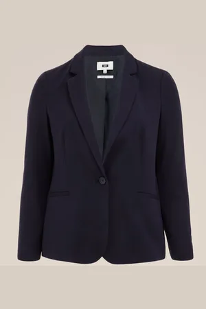 WE Fashion Dames getailleerde jersey stretch blazer - Curve - - Viscose - Plus Size