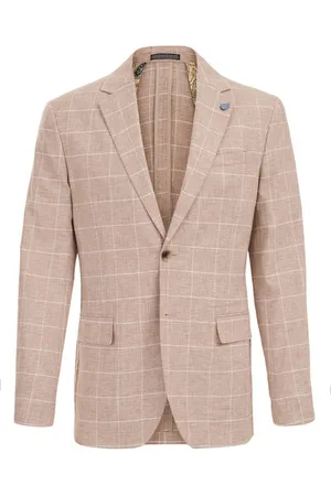 WE Fashion Heren slim fit blazer van linnenmix - Slim Fit - - Linnen