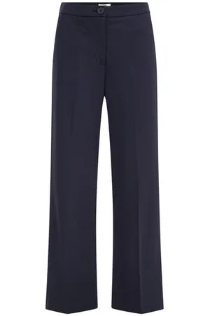 WE Fashion Dames wide leg jersey pantalon met stretch - Regular fit - - Viscose